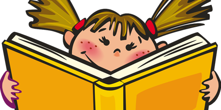 Tegning af pige med rottehaler som læser i bog - Pixabay