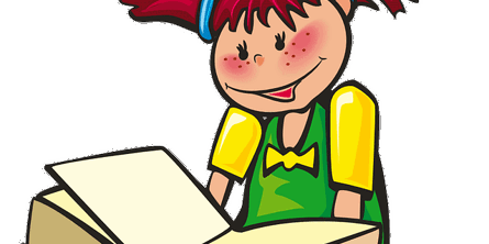 Tegning af pige som læser i bog - Pixabay